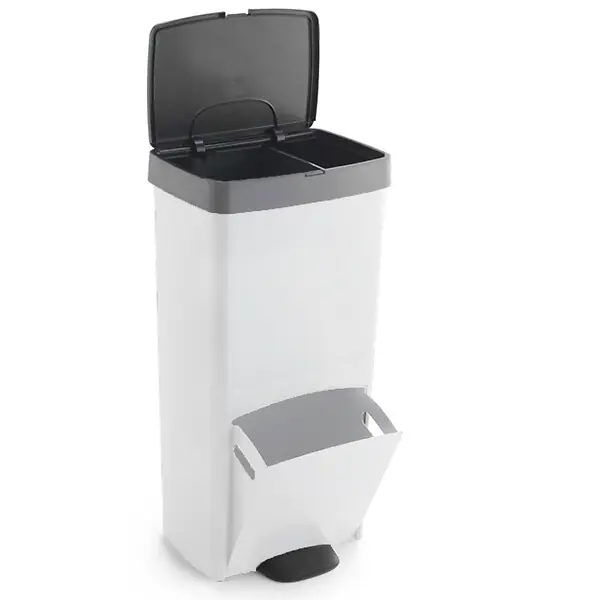Soldes Poubelle pédale tri sélectif PICEA blanc 70L KITCHEN MOVE