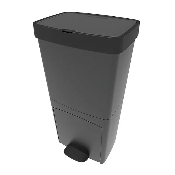 Poubelle pédale tri sélectif PICEA gris 70L KITCHEN MOVE Soldes