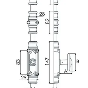 Certifié Crémone rustique RY59 série forte pour tringle 16x8mm époxy noir/bouton standard - JARDINIER MASSARD - J041272 J.MASSARD