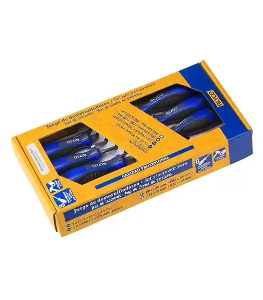 Offre Limitée Set De 8 Tournevis Avec Carton Alyco 119201