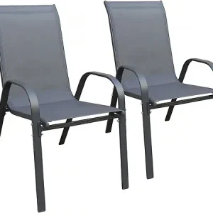 Commander Maintenant Fauteuil jardin textilène "Cordoba" - Phoenix - Lot de 2 - Anthracite HABITAT ET JARDIN