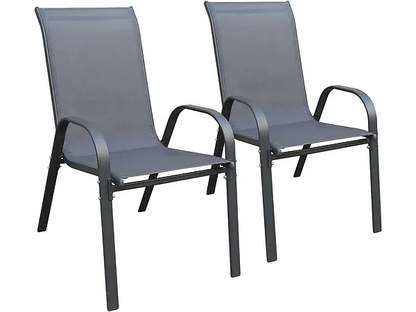 Commander Maintenant Fauteuil jardin textilène "Cordoba" - Phoenix - Lot de 2 - Anthracite HABITAT ET JARDIN