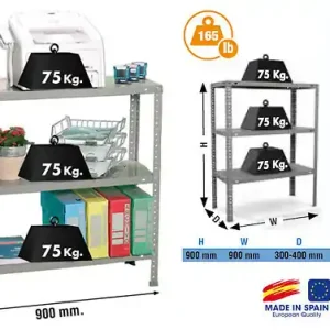 SimonRack - Etagère de rangement 900x900x300mm Gris foncé Charge 75Kg - Advantage 3/300 SIMONRACK SIMON RACK Seulement Aujourd'hui