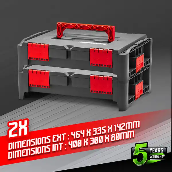 Bon Marché Lot de 2 coffrets empilables BEPS1 - Constructor