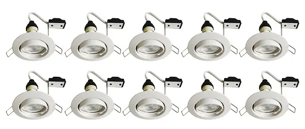 Acheter En Ligne Lot de 10 spots orientables métal blanc GU10 LED 230lm 3000K EASYLIGHT