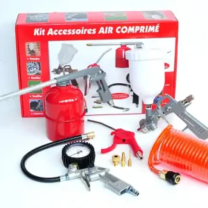 Kit 8 accessoires air comprimé - Raccords rapides - Tuyau 5 m PRODIF Authentique
