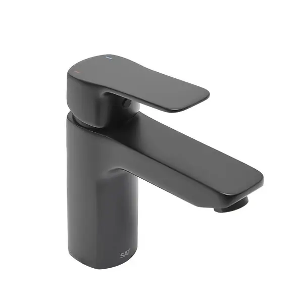 Réduction Cube Way mitigeur de lavabo à levier, taille S, sans vidage, noir mat (CU271MC) SWISS AQUA TECHNOLOGIES