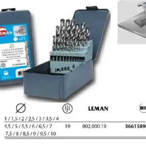Promotion Saisonnière Coffret 19 Forets Metal Hss Diam1 à 10mm Leman