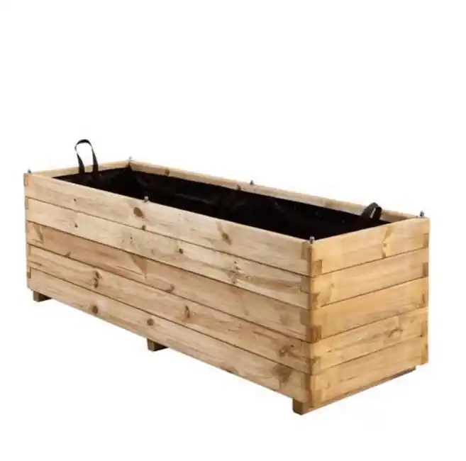 Solde Bac à fleur rectangulaire en bois traité L 150 x L 50 x H 50 cm OLG