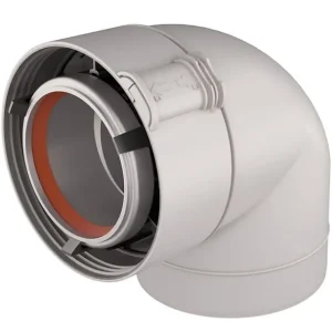 Coude 90° Rolux Sekurit gaz 80/125mm Alu/PVC - UBBINK - 228521 Achat Immédiat