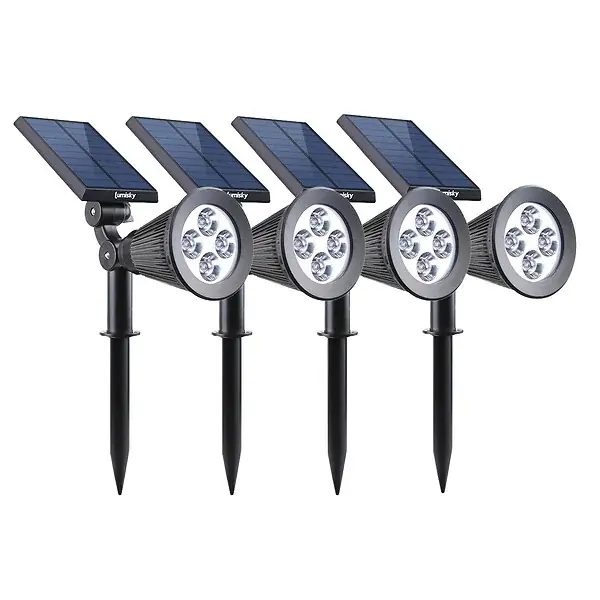 4 Spots solaires projecteurs SPIKY Blanc froid 100LM LUMISKY Petit Prix