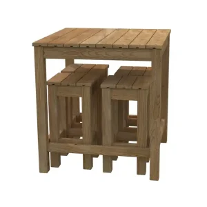 Table mange debout carré Aron en bois 90x90x107 cm WHITE WOOD Bon Marché