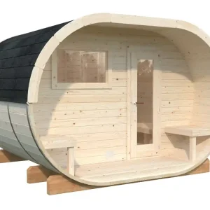 Sauna extérieur rond en bois Palmako Anette 6 places avec poêle - 12,1m² - PALMAKO Nouvel Arrivage