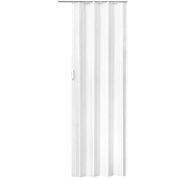 Porte accordéon blanc économique en pvc nettoyage facile fermeture magnétique résistant eau 80x203 cm TECTAKE Offre Du Jour