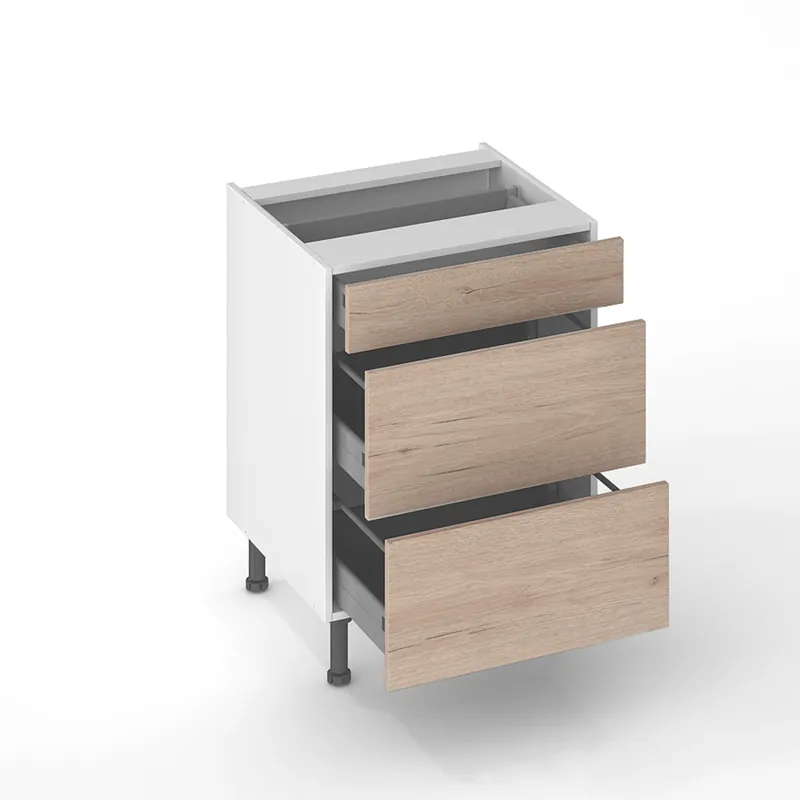 Promotion Façades tiroir effet bois pour meuble de cuisine Nature syncron naturel 70 x 60 cm par 3 OFITRES