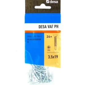 Vis autoforeuses tête fraisée PH 3.5 x 19 par 26 DESA Marque