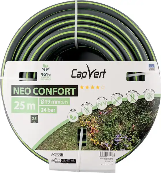 Expédition Rapide Tuyau d‘arrosage NEO CONFORT - diam.19mm - L.25m CAP VERT