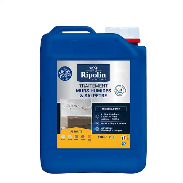 Meilleur Choix Traitement murs humides et salpêtre - Bidon 2,5L RIPOLIN