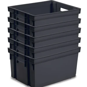 Lot de 5 bacs 30l gris DAVID GEORGES Prix Bas