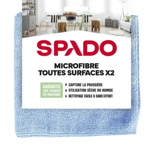 Lot de 2 Micofibre toutes surfaces 38 x38 cm SPADO Bon Plan