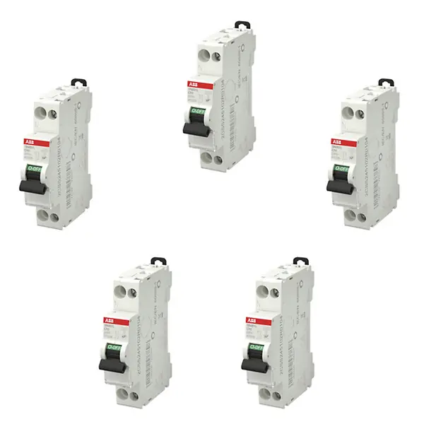 Marque ABB Lot de 5 disjoncteurs Ph+N raccordement Vis 10A-4,5Ka - Courbe C