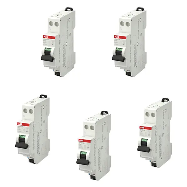 Vente Directe ABB Lot de 5 disjoncteurs automatiques Ph+N raccordement Rapide 16A-4,5Ka