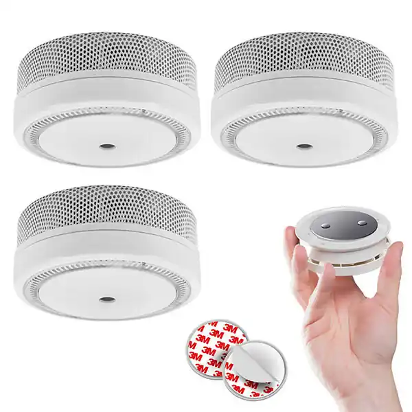 Meilleur Prix EVACUATE Lot de 3 détecteurs de fumée NF autonomie 10 ans avec supports magnétiques