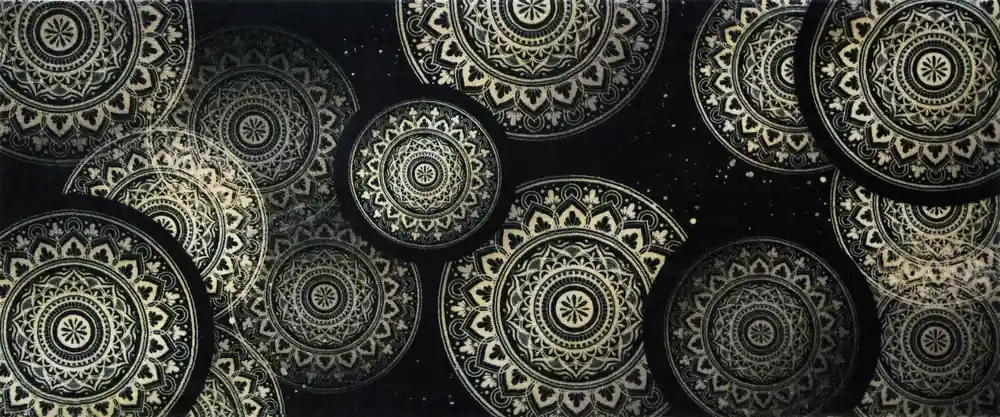 Tapis BOSTON "MANDALA NOIR" - 50x120cm - Ep.5mm ID HOME Commander Maintenant