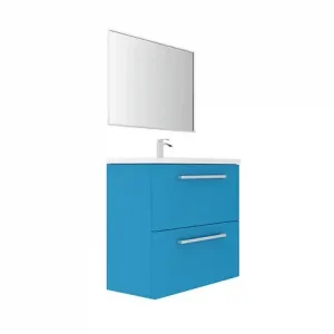 Meilleur Prix Set 2 tiroirs de salle de bain MDF - Bleu - l.80xP.35xH.18cm VIF