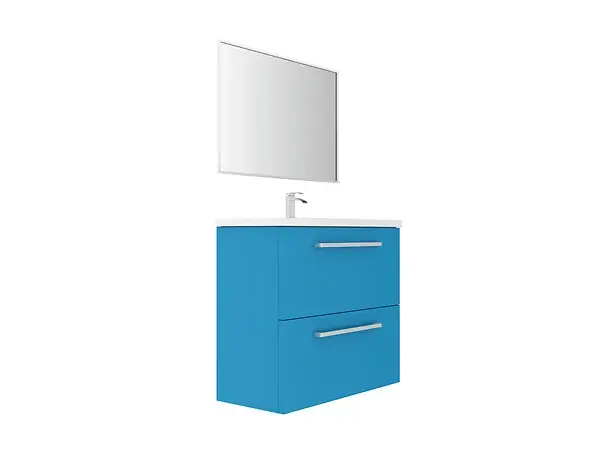 Meilleur Prix Set 2 tiroirs de salle de bain MDF - Bleu - l.80xP.35xH.18cm VIF