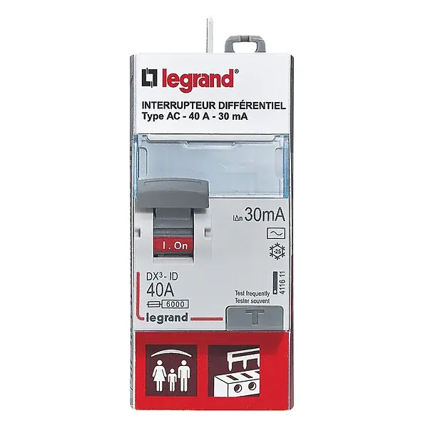 Interrupteur différentiel bipolaire DX³ - AC 30mA - 40A LEGRAND Nouvel Arrivage