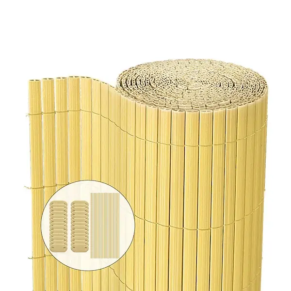 Prix Choc Canisse PVC brise vue ultra renforce avec attaches de fixation 100x500cm beige VOUNOT