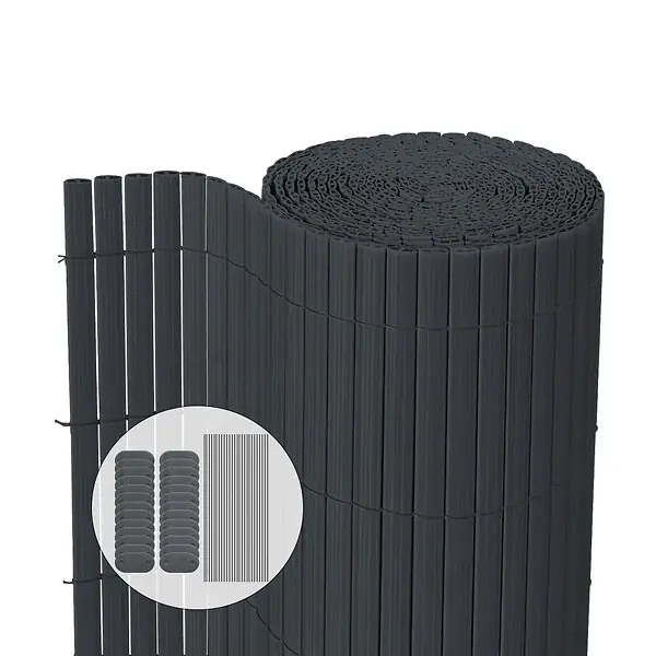 Pas Cher Canisse PVC brise vue ultra renforce avec attaches de fixation 100x500cm gris VOUNOT