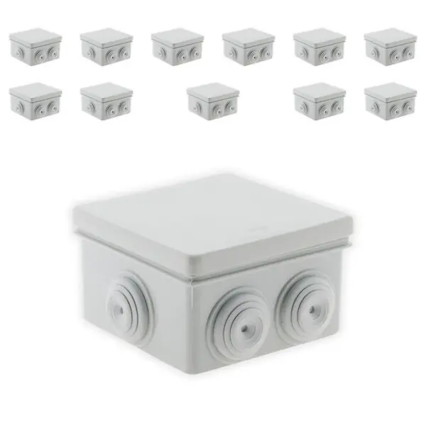 Lot de 36 boîtes étanches carrées 80x80x40mm - Gris - Zenitech Prix Choc