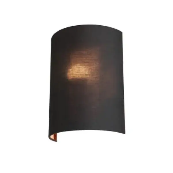 Demi abat-jour rond Fenda SLV - Ø 230mm - H 305mm - Textile - Noir et cuivre Meilleur Choix