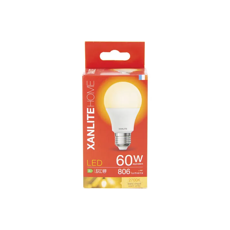 Meilleure Vente Ampoule LED SMD E27 9W = 806 lumens blanc chaud - XANLITE