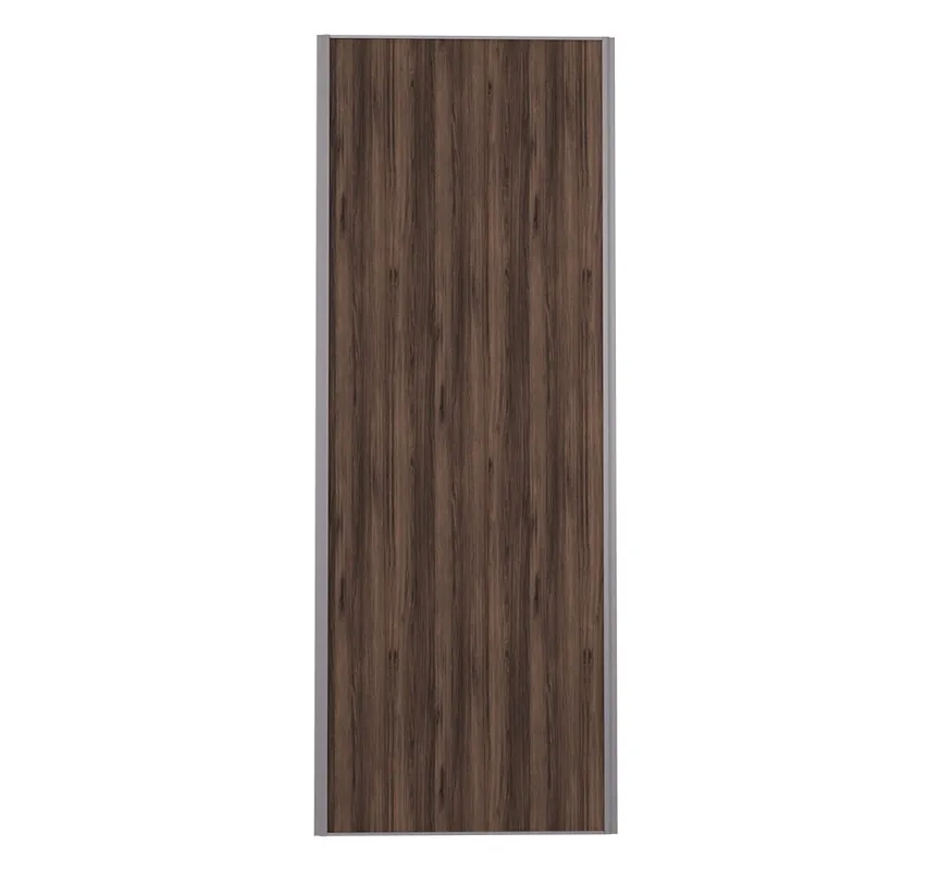 Soldes Porte de placard Noyer Fumé Profil gris H 248,5 x L 62,2 cm YNGENIO