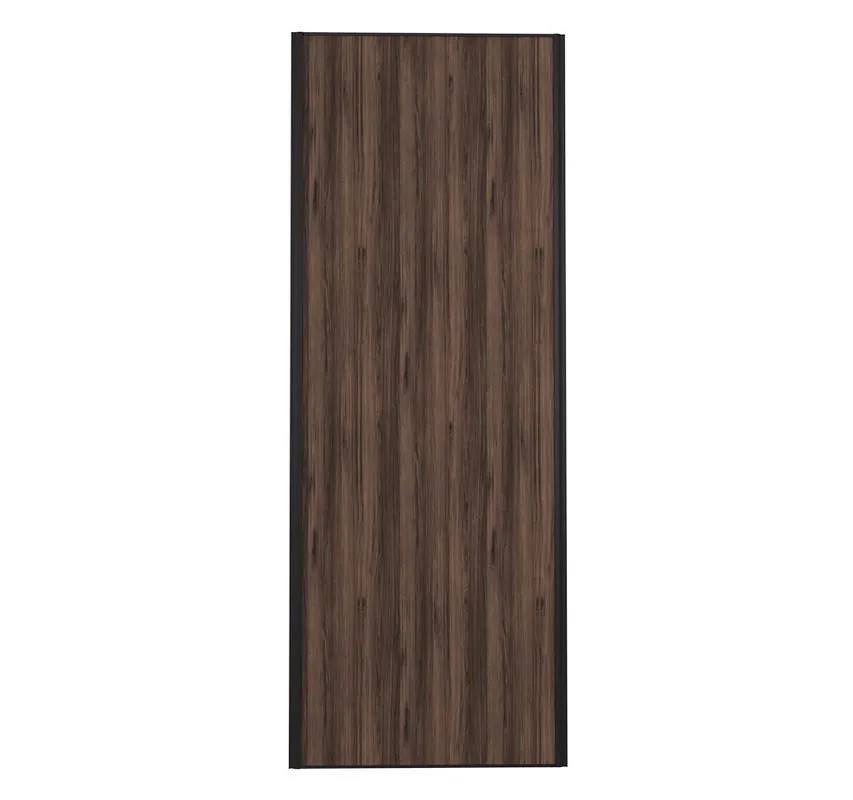 Porte de placard Noyer Fumé Profil noir H 248,5 x L 62,2 cm YNGENIO Acheter Direct