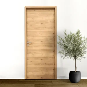Must-Have Bloc-porte H.204 X l.93 cm décor plaqué chêne ALTAÏ âme pleine poussant droit - SMIS