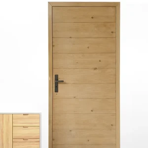 Offre Limitée Bloc-porte fin de chantier H.204 X l.83 cm décor plaqué chêne ALTAÏ âme pleine poussant gauche - SMIS