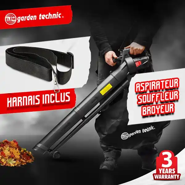 Achetez Aujourd'hui Aspirateur souffleur broyeur 3000W ELEM GARDEN TECHNIC
