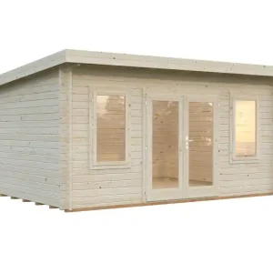 Seulement Aujourd'hui Chalet de jardin en bois Lisa avec toit plat - 19,5 m² hors-tout - Livraison à domicile incluse - PALMAKO