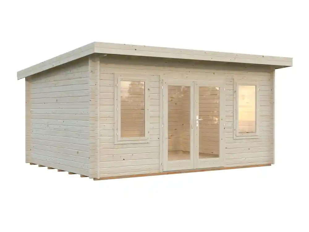 Seulement Aujourd'hui Chalet de jardin en bois Lisa avec toit plat - 19,5 m² hors-tout - Livraison à domicile incluse - PALMAKO