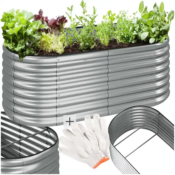Soldes Carré potager FLORMMA 160 x 80 x 60 cm argent TECTAKE