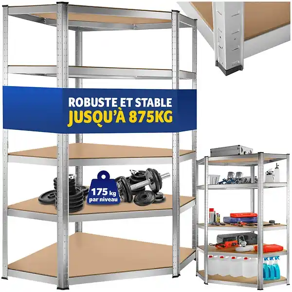 Meilleure Vente Étagère robuste pour charges lourdes argent TECTAKE
