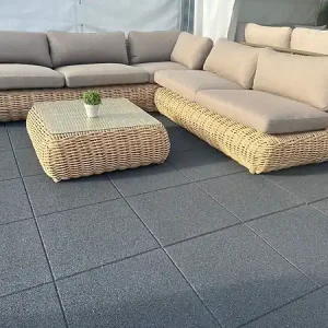 Dalle confort caoutchouc recyclé - Anthracite - 100x100cm CREAGREEN Achat Immédiat