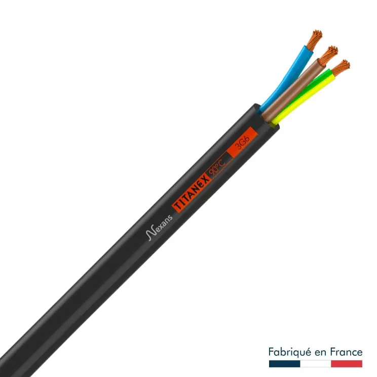 Bon Plan Câble électrique H07RN-F 3G6 mm² souple pour extérieur et chantier au mètre - NEXANS