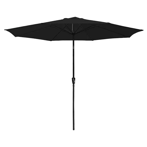 Parasol droit HAPUNA rond 3,30m de diamètre noir HAPPY GARDEN Meilleur Choix