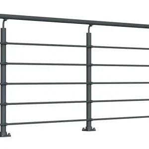 Garde-corps New Rondo - Aluminium thermolaqué RAL 7016 - L 2,50 m - Pose à plat - SOGEM Livraison Express
