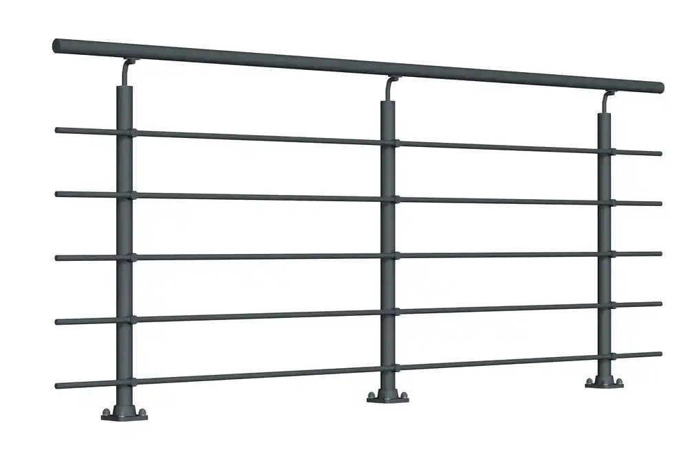 Garde-corps New Rondo - Aluminium thermolaqué RAL 7016 - L 2,50 m - Pose à plat - SOGEM Livraison Express